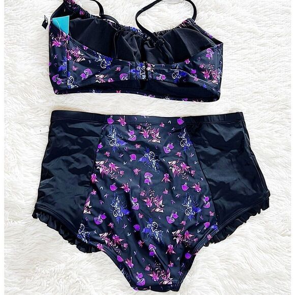 Hot Topic Fairies By Trick Purple Cinched Swimsuit Bikini Plus Size 2 - Picture 6 of 8